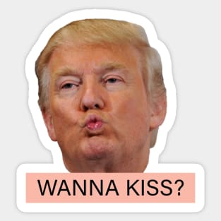 Donald Trump wanna kiss funny Sticker